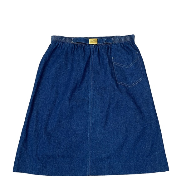 Sasson Vintage Blue Dark Wash Western Modest Grunge Prep Denim Skirt Size 14 - Picture 1 of 6